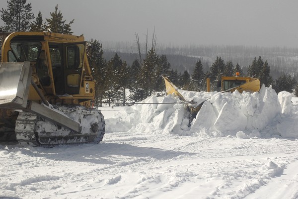 plowing the roads in Yellowstone