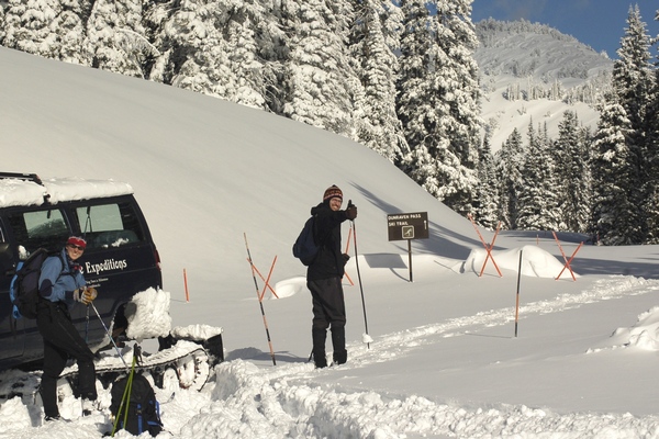 Trailhead dropoff by snowvan